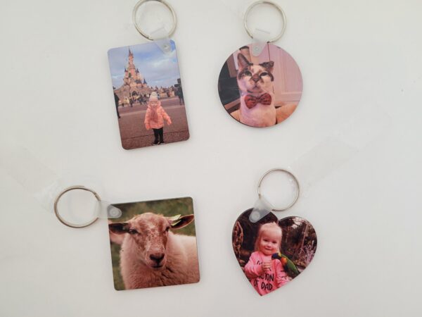 leuke sleutelhanger met foto, tekst of afbeelding naar keuze