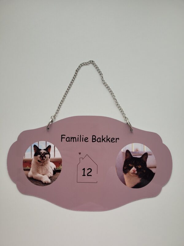 naam bordje met foto en naam naar eigen keuzen 29x17 cm