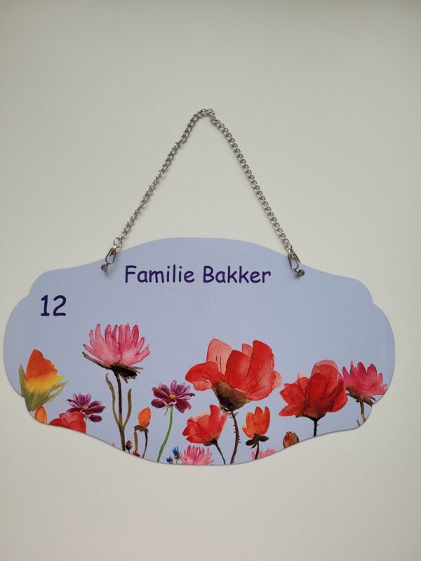 naam bordje met foto en naam naar eigen keuzen 29x17 cm