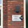 naambord 20x30 cm zilver met zwart huisnummerbord