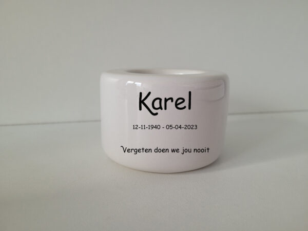 waxine licht houder klein met foto of tekst naar keuze