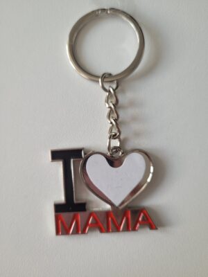 sleutelhanger ( I LOVE MAMA ) met foto naar keuze
