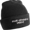 warme zwarte muts met leuke grappige teksten