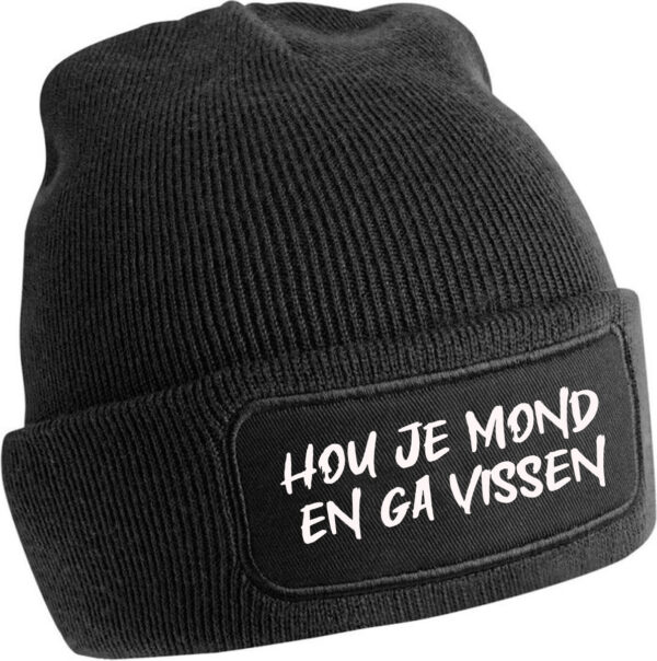 warme zwarte muts met leuke grappige teksten