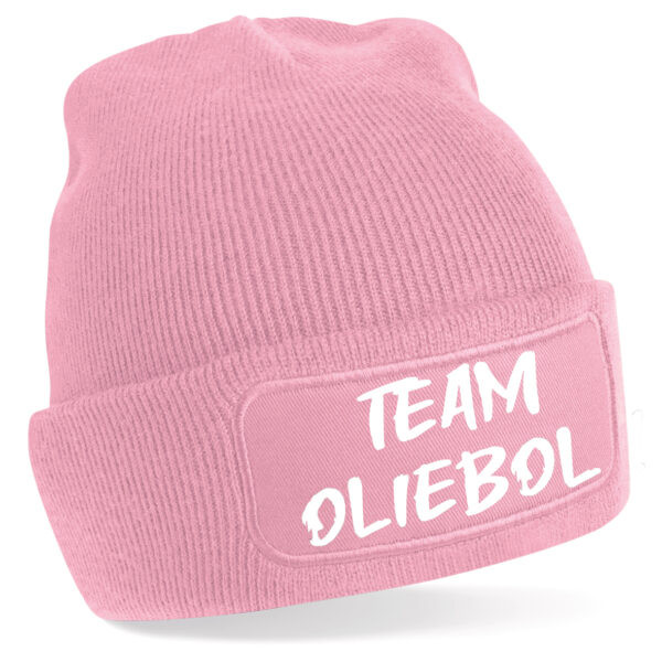 leuke warme "team oliebol" wintermuts verkrijgbaar in kleur roze en kleur zwart