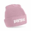 leuke roze wintermuts met verschillende leuke teksten