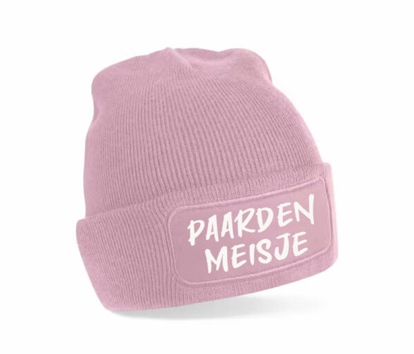 leuke roze wintermuts met verschillende leuke teksten