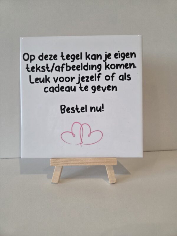 1000038966 keramieke tegel met sticker tekst of afbeelding incl. standaard